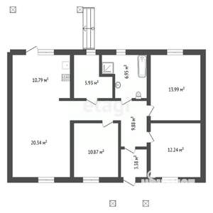 Дом 119м², 1-этажный, участок 5 сот.