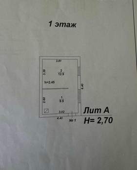 Дом 23м², 1-этажный, участок 9 сот.  