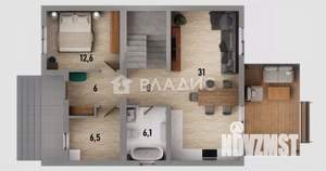Дом 162м², 2-этажный, участок 4 сот.  