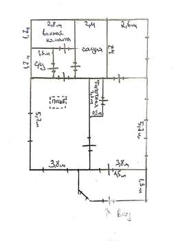 Дом 49м², 2-этажный, участок 8 сот.  