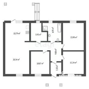 Дом 94м², 1-этажный, участок 5 сот.  