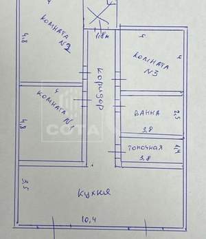 Дом 118м², 1-этажный, участок 6 сот.  