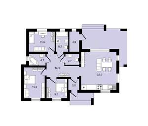 Дом 120м², 1-этажный, участок 10 сот.  