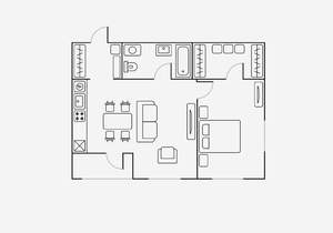 2-к квартира, на длительный срок, 56м2, 8/16 этаж