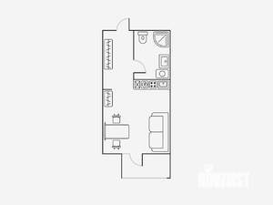 Студия квартира, на длительный срок, 19м2, 5/16 этаж