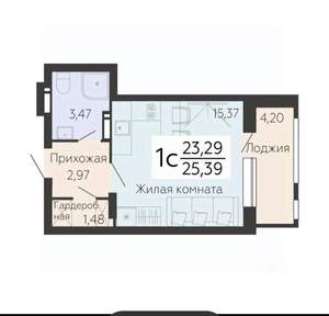 Студия квартира, на длительный срок, 25м2, 8/12 этаж