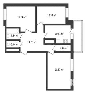 3-к квартира, на длительный срок, 85м2, 8/25 этаж