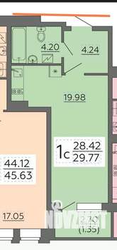 Студия квартира, на длительный срок, 28м2, 6/21 этаж