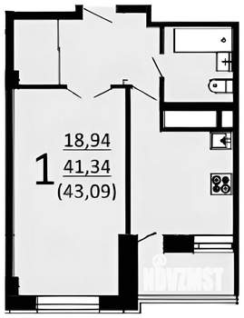 1-к квартира, на длительный срок, 42м2, 13/13 этаж