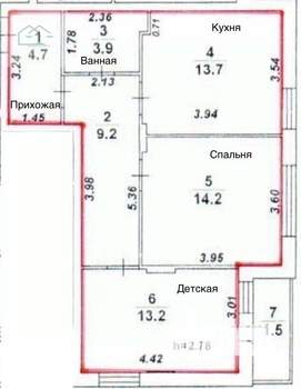 2-к квартира, на длительный срок, 60м2, 2/13 этаж