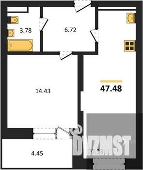 1-к квартира, вторичка, 47м2, 12/28 этаж