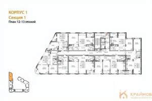 1-к квартира, вторичка, 73м2, 12/13 этаж