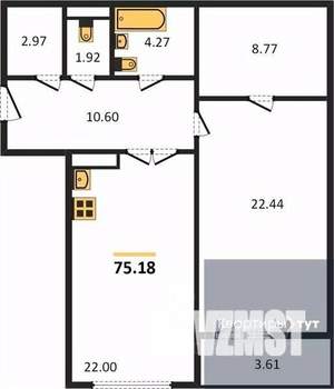 1-к квартира, вторичка, 74м2, 3/20 этаж