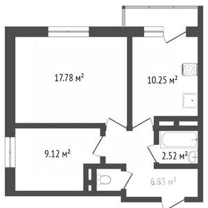 2-к квартира, вторичка, 49м2, 11/17 этаж