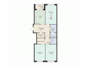 3-к квартира, вторичка, 91м2, 10/14 этаж
