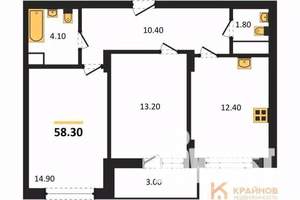 2-к квартира, вторичка, 58м2, 6/13 этаж