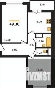 2-к квартира, вторичка, 49м2, 16/17 этаж