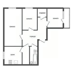 3-к квартира, вторичка, 72м2, 8/10 этаж