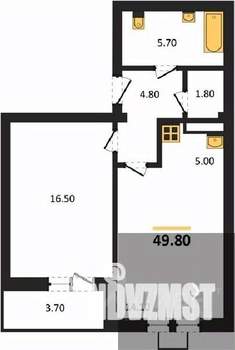1-к квартира, вторичка, 50м2, 11/19 этаж