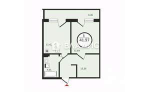 1-к квартира, вторичка, 42м2, 8/9 этаж