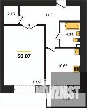 1-к квартира, вторичка, 50м2, 13/14 этаж