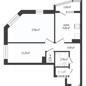 2-к квартира, вторичка, 50м2, 9/20 этаж