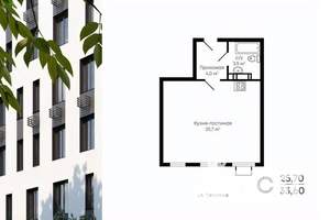 Студия квартира, строящийся дом, 34м2, 9/13 этаж