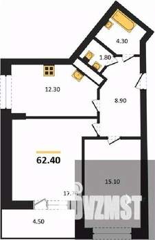 2-к квартира, вторичка, 62м2, 14/25 этаж