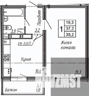 1-к квартира, вторичка, 38м2, 12/17 этаж