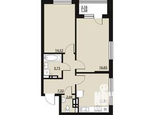 2-к квартира, вторичка, 58м2, 11/23 этаж