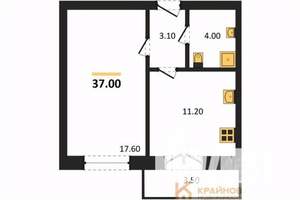 1-к квартира, вторичка, 37м2, 8/15 этаж