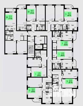3-к квартира, строящийся дом, 74м2, 4/9 этаж