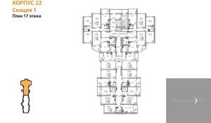 1-к квартира, вторичка, 40м2, 17/17 этаж