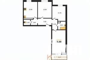 3-к квартира, вторичка, 76м2, 4/17 этаж