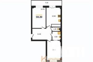 2-к квартира, вторичка, 59м2, 11/15 этаж