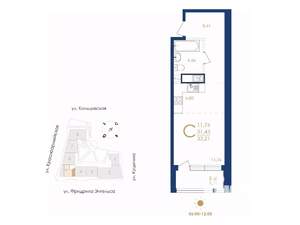 1-к квартира, вторичка, 33м2, 7/8 этаж