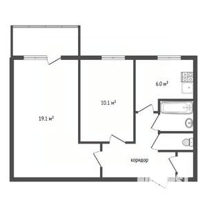 2-к квартира, вторичка, 46м2, 9/9 этаж