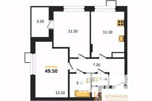 2-к квартира, вторичка, 50м2, 1/11 этаж