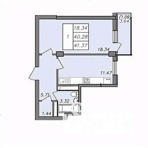 1-к квартира, вторичка, 40м2, 13/13 этаж