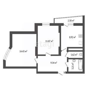 2-к квартира, вторичка, 52м2, 12/25 этаж