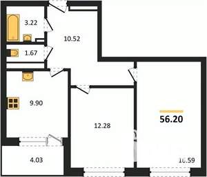 2-к квартира, вторичка, 56м2, 5/18 этаж