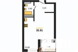 Студия квартира, вторичка, 36м2, 14/28 этаж