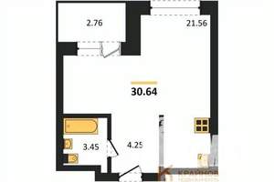 Студия квартира, вторичка, 31м2, 21/28 этаж