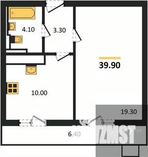 1-к квартира, вторичка, 40м2, 19/19 этаж