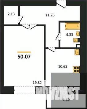 1-к квартира, вторичка, 50м2, 9/14 этаж