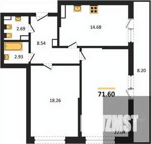 2-к квартира, вторичка, 72м2, 14/23 этаж