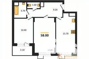 2-к квартира, вторичка, 58м2, 5/11 этаж