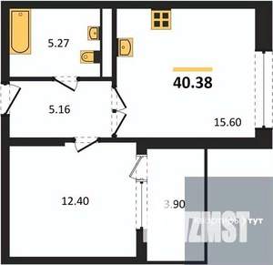 1-к квартира, вторичка, 40м2, 12/21 этаж