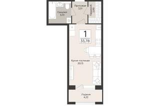 Студия квартира, вторичка, 34м2, 3/12 этаж