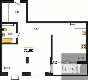 1-к квартира, вторичка, 72м2, 11/15 этаж